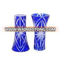 Elegant crystal glass vase hand cut colored flower vase for home table decoration