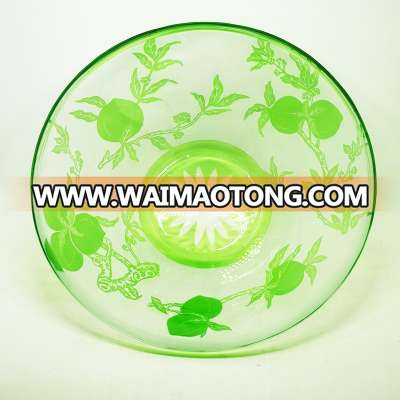 Green colored dinnerware glass fruit dinner plates decor