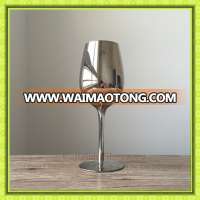 High quality 450ml stainless steel wine glass cup with long stem,metal glass cup for drinking red wine