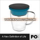 High quality 350ml silicone drip coffee filter lid glass cup